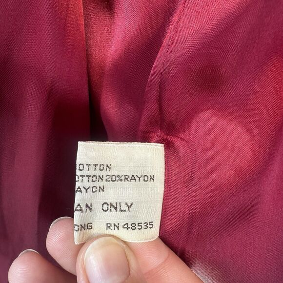 Vintage Blazer Woman's Size 16 (Large) Velvet Fraternity Boyfriend Blazer Lined - Picture 12 of 12